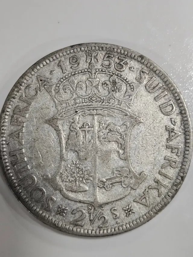 Moneda de plata 2½ Shillings 1953 Sudáfrica