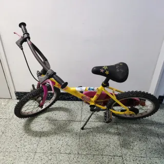 Bicicleta Infantil Niña Amarilla y Rosa