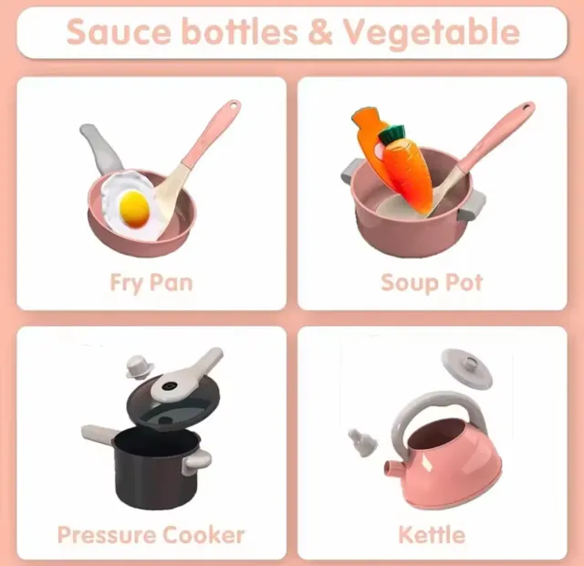 Juego Cocina 59 Piezas Juguete Infantil