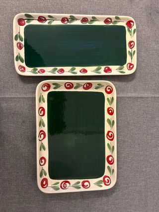 Juego de 2 Platos Rectangulares Decorados