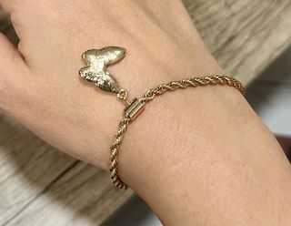 Braccialetto donna con ciondolo farfalla oro