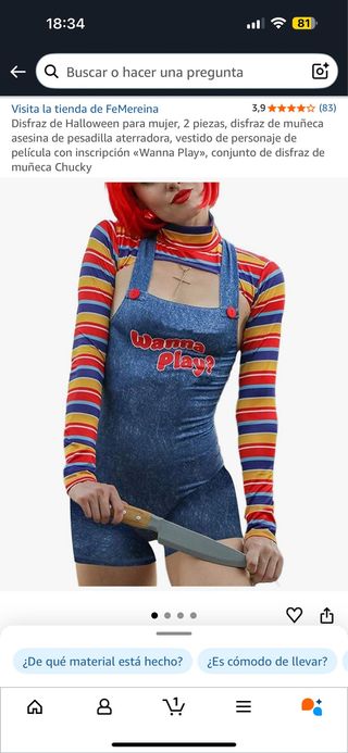 Disfraz Chucky Mujer Halloween