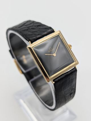 Reloj Omega Oro 18k Cuadrado Negro