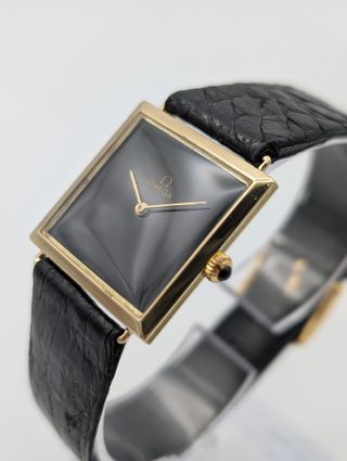 Reloj Omega Oro 18k Cuadrado Negro