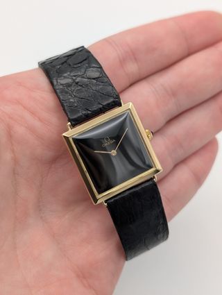 Reloj Omega Oro 18k Cuadrado Negro