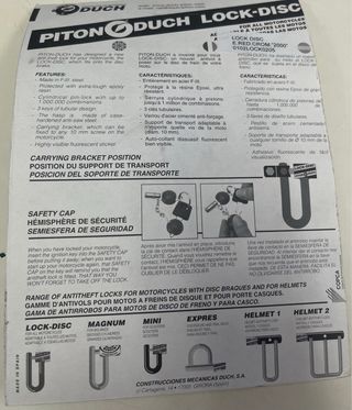 Pitón Duch Antirrobo Moto Disco Freno