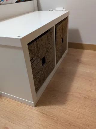 Estantería Expedit Ikea con cestas 2 Huecos Blanca