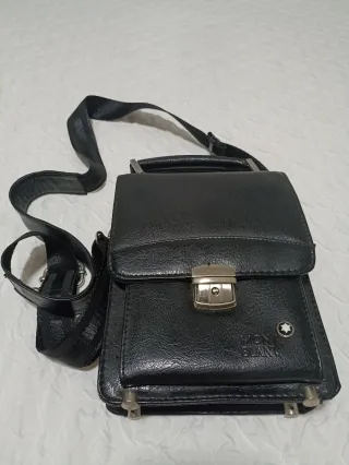 Bolso Montblanc Cuero Negro Hombre