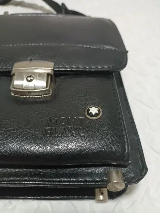 Bolso Montblanc Cuero Negro Hombre