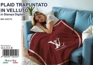 Plaid Trapuntato Velluto Stampa Digitale