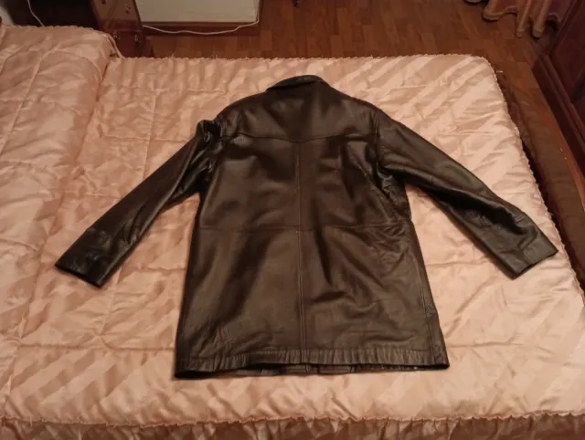 Chaquetón hombre de cuero marrón