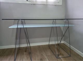 Mesa estudio/despacho cristal y metal