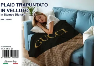Plaid Trapuntato Velluto Gucci Stampa Digitale