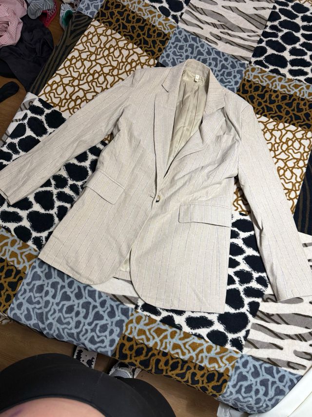 Blazer beige a rayas