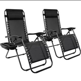 2 Tumbonas Plegables Negras