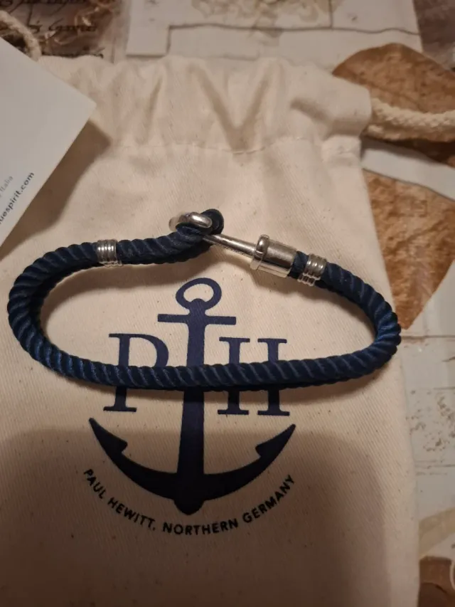 Bracciale Paul Hewitt corda blu e argento
