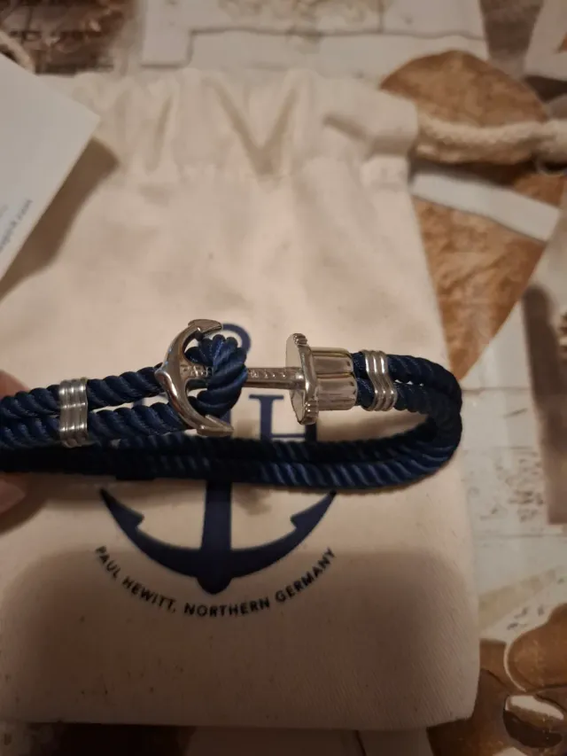 Bracciale Paul Hewitt corda blu e argento