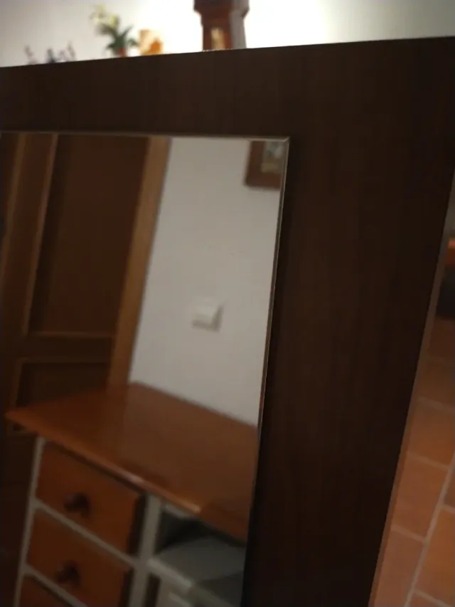 Espejo de pared madera y cristal