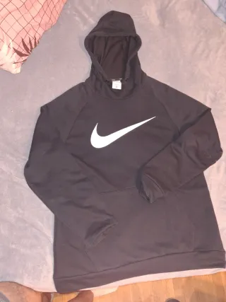 Sudadera Nike Negra con Logo Blanco