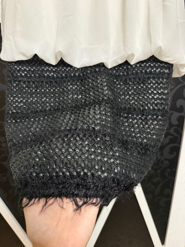 Vestido cóctel blanco y negro