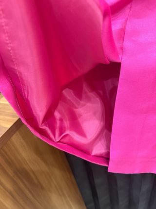 Vestido Fiesta Fucsia Encaje Pedrería