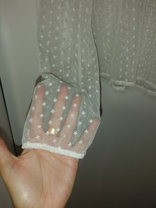 Camiseta encaje blanco manga larga