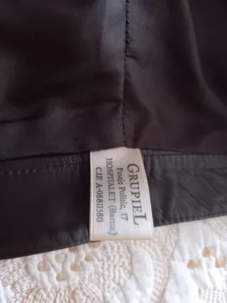 Traje piel mujer marron Chaqueta t42,pantalón t40