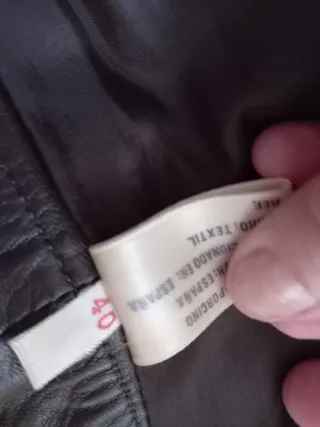 Traje piel mujer marron Chaqueta t42,pantalón t40