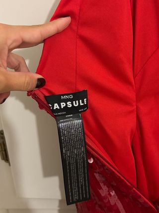 Abito lungo paillettes rosse mai indossato xs