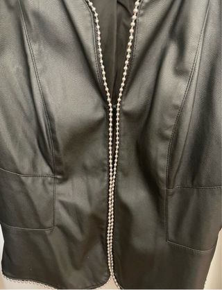 Cazadora Polipiel Negra Zara Talla M