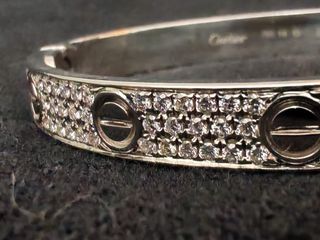 Pulsera Cartier Love, Oro Blanco con Diamantes