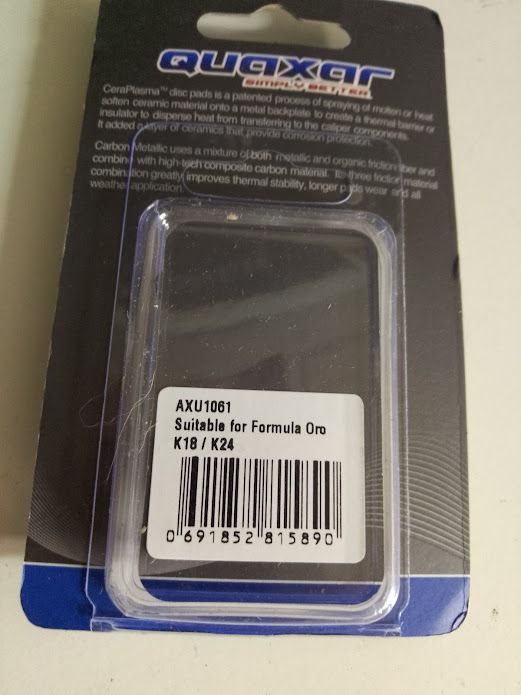 Pastiglie Freno Quaxar per formula oro