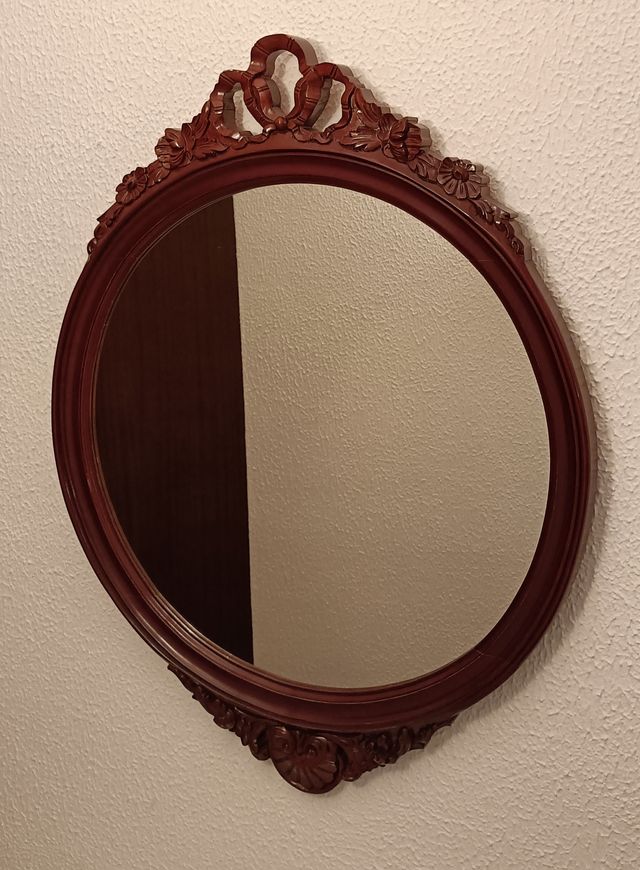 Espejo Redondo Vintage Madera
