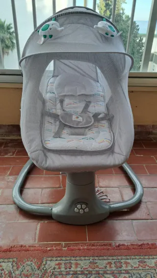 Mecedora eléctrica bebé gris multicolor