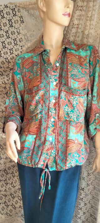 Blusa Seda Cachemir Creme Boheme