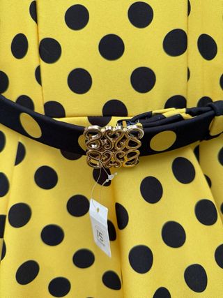 Traje Flamenca Niña Amarillo Lunares Negros