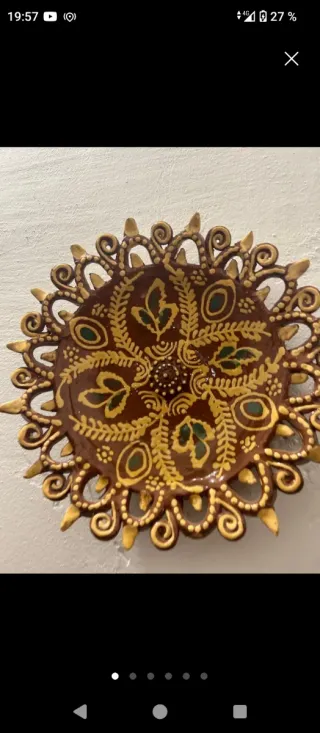 Plato decorativo de barro