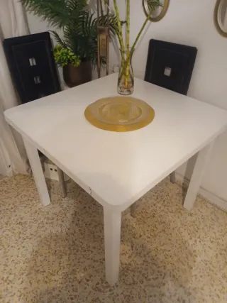 Mesa blanca plegable