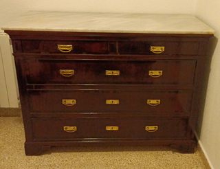 Cómoda Clásica Mallorquina Madera y Mármol