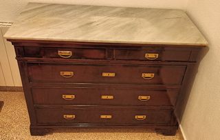 Cómoda Clásica Mallorquina Madera y Mármol