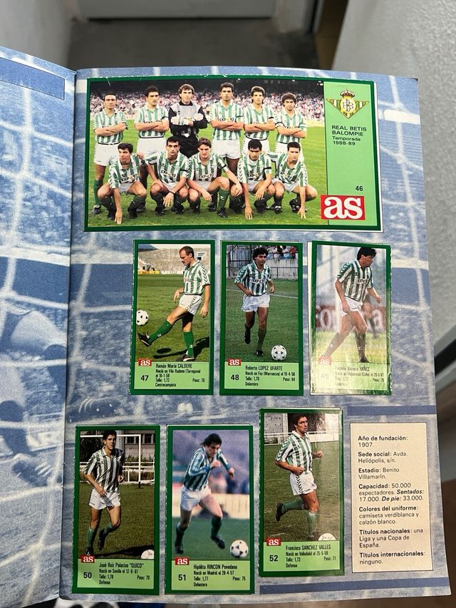 Album di figurine Los Ases de la Liga 1988-89