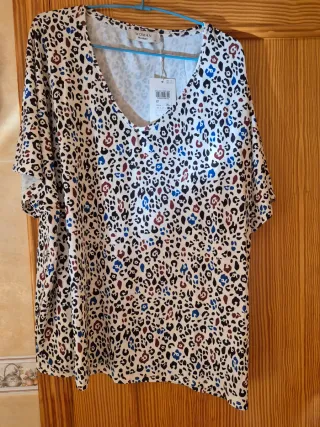 Blusa Woman Estampado Animal Print Talla XL