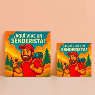Azulejo Aquí vive un senderista