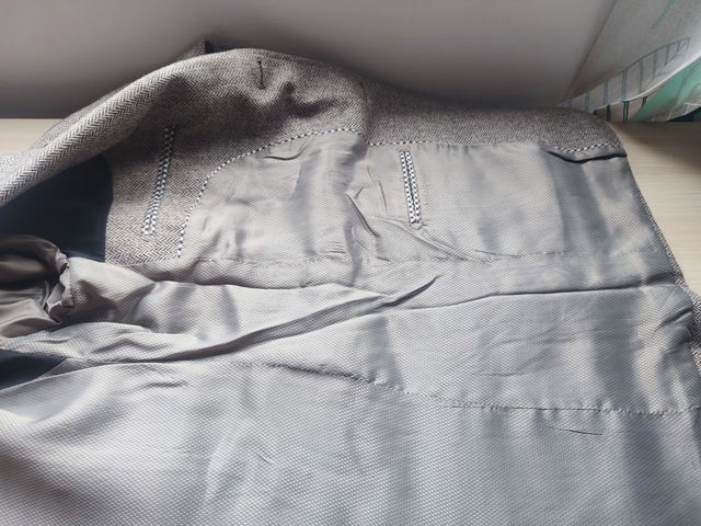 Americana TWEED espiga – coderas (M/48 aprox) gris