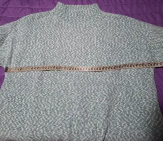 Jersey suave mujer. Jaspeado en tonos azul verdoso