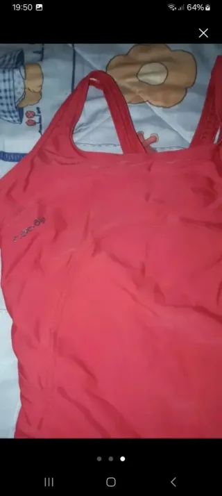 Bañador rosa con blanco