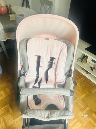 Cochecito de bebé Jane rosa y gris