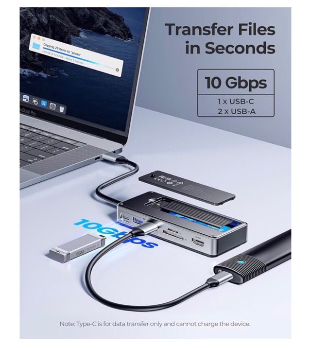 ORICO Estación de Acoplamiento USB C 8 en 1 M.2