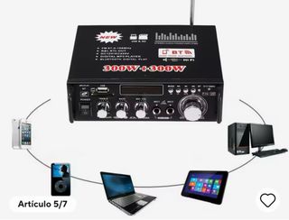 Amplificador BT-298A 300W+300W 12V/220V LCD