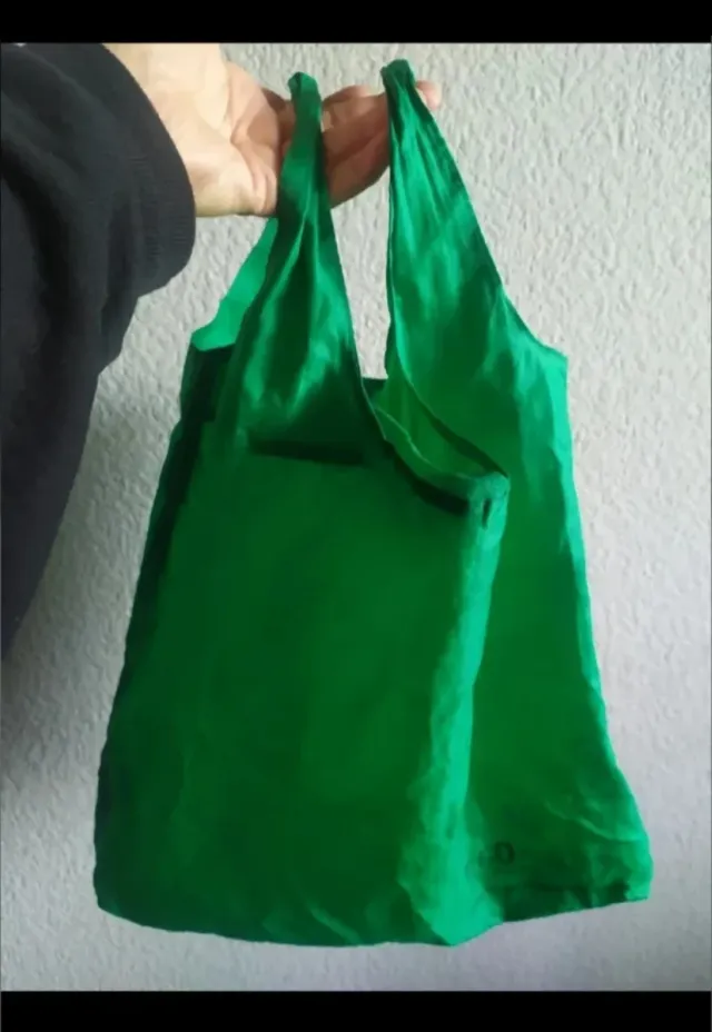 Bolsa de tela reutilizable verde